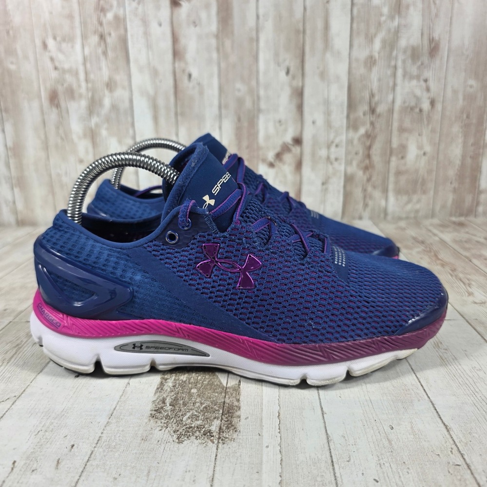 Under Armour Speedform Gemini 2 Womens Running Shoes Blue Pink  Size 9